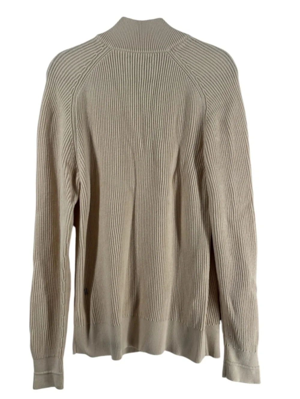 Kit & Ace 1/4 zip cream Ribbed Sweater wool blend sz lg